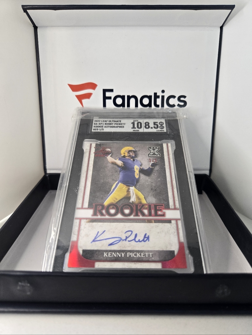 2022 Leaf Ultimate Kenny Pickett Rookie Autograph Red Parallel #/5